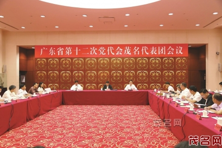 省第十二次党代会茂名代表团召开会议。茂名日报社全媒体记者刘付思明摄<br>