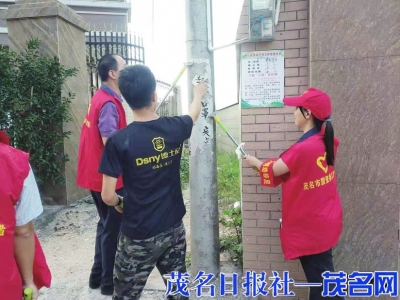 市国资委组织党员志愿者到包联村电白潭莲村开展文明专项行动，协助村委清理“牛皮廯”。
