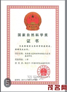 （图）陈宗平的获奖证书。